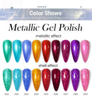 LILYCUTE 7ml Metallic Red Gel Nail Polish Winter Bright Chrome Glitter Mirror Enamel Gel Semi Permanent UV Soak Off Nail Art