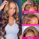 Highlight Body Wave Wigs Human Hair 13x6 HD Lace Frontal Wig Honey Blonde 13x4 Lace Front Wig For Women Glueless Wig Pre Plucked