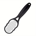 1pc professional stainless steel foot file, with splash-proof design, ergonomic handle and coarse/fine abrasive surface for