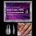 Luxury False Nail Tips Soft Gel Fingertip Semi-matte Capsules Almond French Coffin Full Cover Artificial Fake Nails Extension