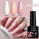 LILYCUTE 3Pcs/Set 7ML Colorful Series Gel DIY Nail Art Semi Permanent UV Gel Polish Long Lasting Design Manicure Kit Supplies
