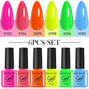 LILYCUTE 7ml 6Pcs/Set Gel Nail Polish For Nails Summer Glitter Semi Permanent Nail Art LED UV Gel Varnish Nail Supplies
