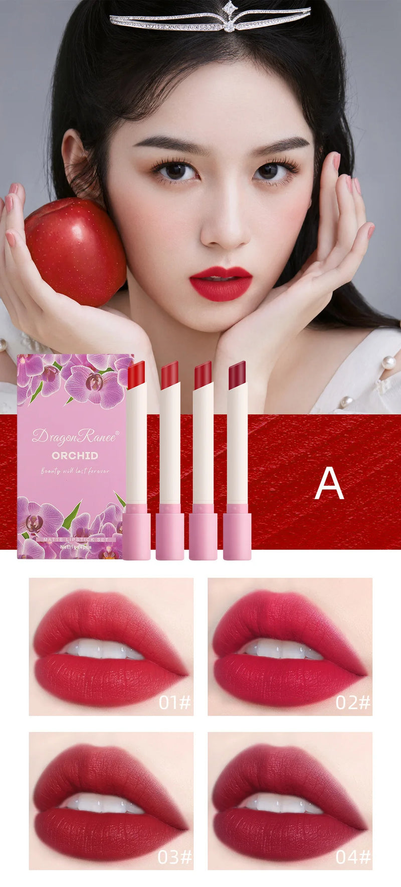 4pcs/Set Cigarette Lipstick Matte Matte Lipstick Eat Earth Pumpkin Dirty Orange Chilli Red