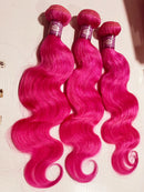15A Hot Light Pink Red Body Wave Bundles Human Hair Raw Unprocessed Virgin Hair 613 Colored Cosplay Hair Weaving Bundles Deal