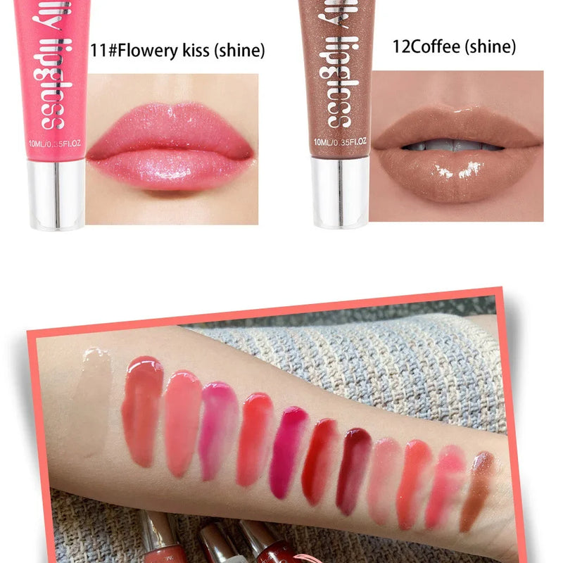 Jelly Lip Gloss Moisturising Lipstick Sexy Lip Oil Plumping Non-Sticky Long Lasting Repairing Primer Lip Balm Care Cosmetics