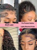 250 Density Deep Wave 40 Inch 13x6 Hd Lace Front Wig Human Hair Curly Wigs Water Wave Transparent Lace Front Wig For Black Women