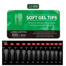 550pcs Soft Gel Nail Tips Medium Short Almond Coffin Full Cover Matte Extension Tool Acrylic Press on Nail French Manicure Decor