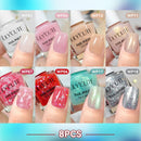 LILYCUTE 7ml 4/6/8/12Pcs Water-Based Nail Polish Set Quick Drying No Need of Lamp Glitter Nail Art Varnish For Nails Manicure