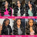 40 42 Inch Body Wave Human Hair Wigs 250% Density 13x6 HD Lace Front Human Hair Wig 5x5 Gluless Lace Closure Wig Preplucked