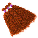 #350 Ginger Orange Real Kinky Curly Human Hair Bundles Colored Jerry Curly Brazilian Virgin Remy Hair Weaving Double Weft Bundle