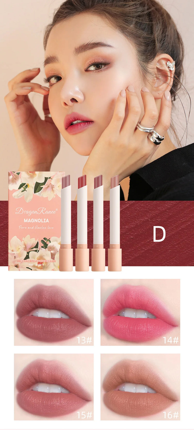 4pcs/Set Cigarette Lipstick Matte Matte Lipstick Eat Earth Pumpkin Dirty Orange Chilli Red