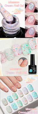 LILYCUTE 7ml Macaron Cream Gel Nail Polish Spring Nud Glitter Sequins Nail Art Varnish Semi Permanant Soak Off UV Gel Manicure