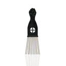 Black Metal African American Pick Comb Hair Combs Hair Comb for Hairdressing Styling Tool Salon Barber Shop