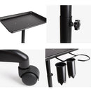 Salon Rolling Salon Tray Aluminum Trolley Cart Adjustable Height Mobile Beauty Salon Spa Storage Tray Tattoo Hairstylist Cart