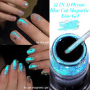 LILYCUTE 5ML Blue Tears Cat Liner Gel Polish Super Bright Sparkling French Line Semi Permanent Nail Painting Soak Off UV Gel