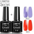 LNWPYH 2Pc Gel Nail Polish Kit Professional Glitter Nail Gel Polish Semi Permanent Soak Off UV Nail Art Gel Varnish Nail Art Set