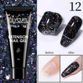 LILYCUTE 1Pc Quick Extension Gel Nail Nude Pink Glitter Building Acrylic Semi Permanent Soak Off UV LED Polish Nail Art Varnish