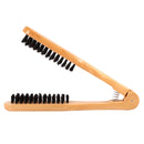Double Brush Head Hair Comb Professional Hairdressing Tool Wooden Anti-static Straight Hair Comb