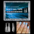 Luxury False Nail Tips Soft Gel Fingertip Semi-matte Capsules Almond French Coffin Full Cover Artificial Fake Nails Extension
