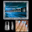 Luxury False Nail Tips Soft Gel Fingertip Semi-matte Capsules Almond French Coffin Full Cover Artificial Fake Nails Extension