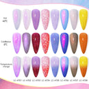 LILYCUTE 7ML Auroras Thermal Gel Nail Polish Brown Glitter Temperature Color Changing Semi Permanent Soak Off UV Nail Art Gel