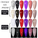 LILYCUTE 7ml Neon Crackle Gel Nail Polish Summer Fluorescent Quick Drying Semi Permanent UV Gel Nail Art Varnish DIY Manicure