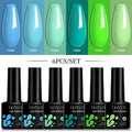 LILYCUTE 6Pcs/Set 7ML Gel DIY Nail Polish Bright Pink Semi Permanent Soak Off UV LED Gel Varnish Nail Art Design Manicure Kit