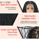 Boho Box Braided Wigs Curly Hair Synthetic Full Lace Front Wigs for Black Women Goddess Locs Braid Wig Bohemian Box Braid Wig