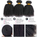 Afro Kinky Curly Human Hair Bundles 8-24 Inch Curly Weave 4C Unprocessed Virgin Afro Kinky Curl Extensions for Women Natural