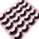 New 10 Pairs 3D Faux Mink Lashes Wispy Fluffy 25MM False Eyelashes Thick Volume Dramatic Cat Eye Lashes Long Strip Wispy Makeup