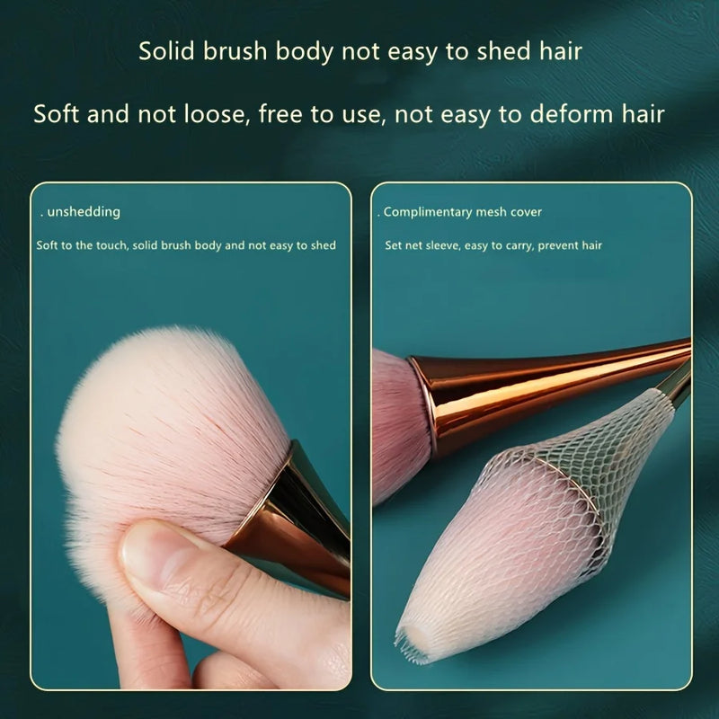 Small Waist Single Soft Makeup Brush Rose Gold Blush Brush Professional Tool Fluffy Loose Powder Brush Manicure Dusting Brush