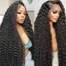 200 Density Deep Wave Human Hair Lace Front Wig 13x6 Hd Transparent Lace Frontal Wig 13x4 Curly Pre Plucked Lace Wigs For Women