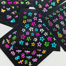 30 Sheets 3D Glow in The Dark Neon Nail Stickers - Glittery Glossy Self-Adhesive Nail Art Decorations with Butterfly, Love Heart