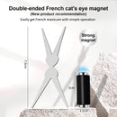 Double-head French Nail Art Magnet Set 3D Strong Cat Eye Magnet Nail Art Gel Polish DIY V-Shaped Effect Manicure Magnetic Tool