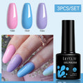 LILYCUTE 3Pcs/Set 7ML Red Series Gel Nail Polish Kit Glitter Semi Permanent Soak Off UV LED Gel DIY Design Nail Art Manicure