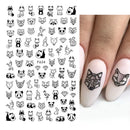 6PCS 3D Valentines Day Nail Art Sticker Lover Letter Cute Girl Cartoon Slider Full Wrap Stickers On Phone Nail Art Accessories