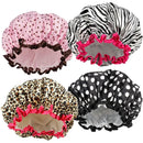 4 Pieces Shower Cap for Women, Elastic and Reusable,Environmental Protection Hair Bath Caps,Double Waterproof Layers Bathing Hat
