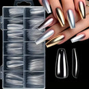 120 Pieces of Transparent Coffin/Almond/Fine High Heels/椭圆形/Square/Other Shape Style Boxed Nails, 12 Sizes Full Coverage Acrylic Pressure-Stick Nails, Suitable for Home DIY Manicure, Art and Manicure Salon Use or Gifts