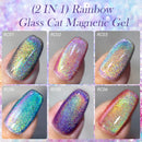 LILYCUTE 6PCS/SET 7ml Laser Glitter Rainbow Cat Magnetic Gel Nail Polish with Free Magnet Semi Permanent Soak Off Nail Art Kit