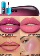 Mini Velvet Matte Lip Gloss Set, 4-Piece Non-Fading, Non-Stick Cup, Long-Lasting Fruit Scented Lip Tint, Smooth and Lightweight