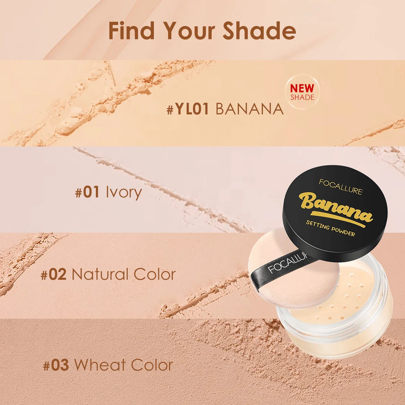 Focallure Invisible Finish Loose Setting Powder Translucent Natural Soft Face Makeup Powder Oil Control Face Loose Powder