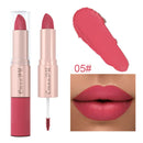 2 In 1 Double-ended Lipstick Lip Liner Pen Matte Pigment Non-stick Cup Skin Color 24H Lasting Waterproof Makeup Beauty Cosmetics