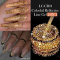 LILYCUTE 5ML Reflective Glitter Liner Gel Nail Polish French Colorful Laser Sparkling Painting Nail Art Semi Permanent UV Gel