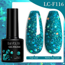 LILYCUTE 7ML Nail Gel Polish Full Coverage Manicure No Wipe Top Coat Base Coat Primer Soak Off LED UV Gel Nail Art Gel Varnish
