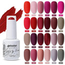 Arte Clavo Red Series Nail Polish Party Colors Gel Varnishes All For Nails Soak Off UV LED Semi Permanent Nail Art Remover Gel