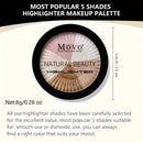 5 Colors Highlighter Powder Makeup Palette, Shimmer Glitter Highlighter Palette High Pigment Face Illuminator Makeup, Ideal Gift