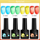 LILYCUTE 4/5Pcs/Set 7ML Nude Pink Gel Nail Polish and Translucent Jelly Nail Art Gel Semi Permanent Soak Off Design Manicure Set