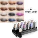 Eyeshadow Pencil Set 12 Colors Waterproof Long Lasting Glitter Shimmer Eye Shadow Pen Highlighter Stick Eyes Makeup Tools