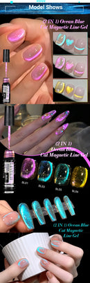 LILYCUTE 5ML Blue Tears Cat Liner Gel Polish Super Bright Sparkling French Line Semi Permanent Nail Painting Soak Off UV Gel