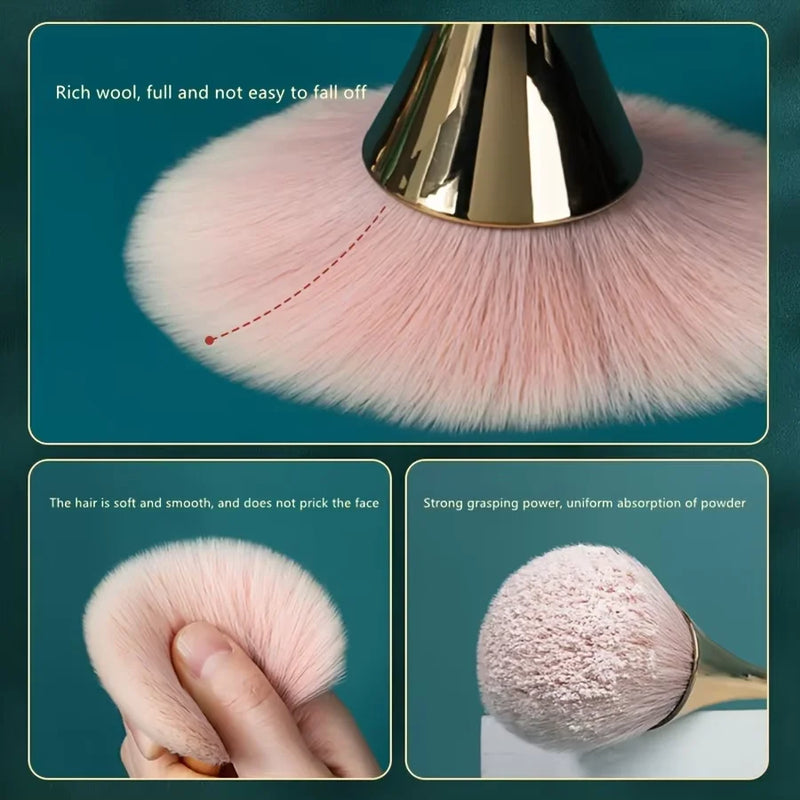 Small Waist Single Soft Makeup Brush Rose Gold Blush Brush Professional Tool Fluffy Loose Powder Brush Manicure Dusting Brush